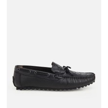 Hotiç 02AYH322780A100 ERKEK Deri Siyah Kroko Detaylı Günlük Loafer