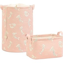 Gndz Store Textile 2'li Çocuk Odası Deniz Kızı Sepet Set 1 Adet 30 x 21 x 18/36 x 50 cm