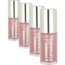 Gndz Store Shimmer Lip Glaze Lipgloss NO:251 Bubble Pink - Renkli Dudak Parlatıcısı (4 Paketi)