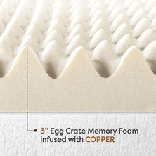 Gndz Store Price Mattress Bakır Infüzyonlu Yatak Üstü, 7.5 cm Kalınlık, Yumurta Kasası Hafızalı Köpük, Boy
