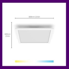 Gndz Store Wiz Beyaz Akıllı Sıva Üstü Rgb Kare Panel Tavan Armatürü 36 Watt