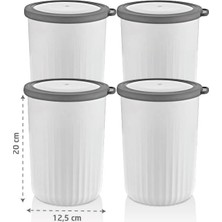 Gndz Store Vakumlu Saklama Kabı Silindir, Beyaz 2, 10 Ltx4'lü