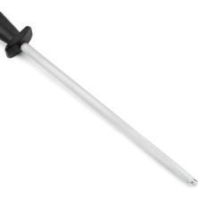 Gndz Store Arcos Steelas Serisi - Manuel Bıçak Bileme Çeliği - 250 mm Krom Karbon Çelik Gövde - Siyah Polipropilen Sap