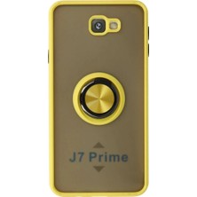 Aydogan's Galaxy J7 Prime Kılıf Montreal Yüzüklü  Kapak - Sarı