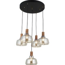 Gndz Store Zen 4+1’lı Antik Lak Sarkıt Avize