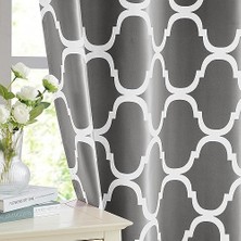 Gndz Store Fas Modası Isı Yalıtımlı Oda Karartma Gromet Oturma Odası Için Perdeler, 106 x 203 Cm, Gri (2 Panel)