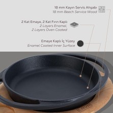 Gndz Store Lava Pişirme Kabı Lv Eco Y Tv 12 K4 Yuvarlak Tabak Çanak ve Tabak, Ahşap, Çap 12 Cm, Dökme Demir, Siyah