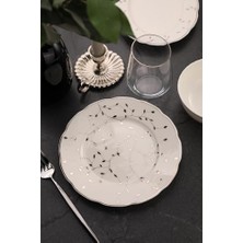 Gndz Store Porselen Olympos 56 Parça 12 Kişilik Yemek Takımı Leaves Silver