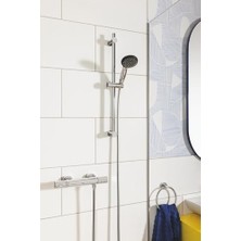 Gndz Store Start 100 Sürgülü Duş Seti, 600 mm Sürgülü Ray, 100 mm El Duşu 1 Akışlı, 1750MM Duş Hortumu, Düşmeye Dayanıklı, Su Tasarruflu, Kireç Önleyici Sistem, Duş Başlığı, Krom, 27942000