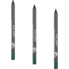 Gndz Store Uzun Süre Kalıcı Suya Dayanıklı Akma, Dağılma Yapmayan Yeşil Göz Kalemi - Extreme Emerald Green (3 Paketi)