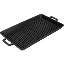 Gndz Store Lava Metal Demir Saplı Döküm Izgara Tava, 26X45 cm