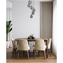 Gndz Store AV-60291-6T-BSY Siyah Boyalı Modern Avize E14 Metal Cam 40CM