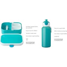 Gndz Store Mola Seti Campus Turkuaz – Içecek Şişesi ve Beslenme Kutusu Bento Kullanımı ile – Okul ve Boş Zaman Için Ideal – Bulaşık Makinesinde Yıkanabilir, Abs, 0 Mm, 2, 400 ml + 4 Tereyağı Ekmeği