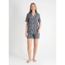 Wondergen Lacivert Kadın Pijama Şort 401WON-1117-184