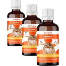 YF Tekstil Ambalaj Biofeline Kediler Için Plus B Damla 50ML ve Tüy Dökülmesini Engelleyici Biotinli Tüy Sağlığı Damlası (3 Paketi)