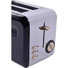 Gndz Store Gem Titan 2 Dilim Ekmek Kızartma Makinesi – 980 W, Paslanmaz Çelik Gövde | Siyah Gümüş