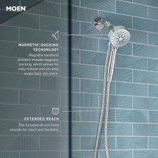 Gndz Store Chrome Engage Magnetix 26100EP Altı Fonksiyonlu, Eko-Performans Manyetik Bağlantı Sistemli El Tipi, Metal Hortumlu Çıkarılabilir Duş Başlığı, Krom, 8.9 cm