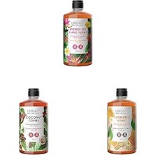 Gndz Store Care Body Series Monoi Refreshing Duş Jeli 500 ml + Coconut Coffee Yenileyici ve Pürüzsüzleştirici Duş Jeli 500 ml + Turmeric Cilt Tonu Eşitleyici ve Aydınlatıcı Duş Jeli 500 ml (Vegan)
