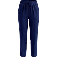 Sentez Kadın Yandan Cepli Bağcıklı Pantolon - Saks Mavi