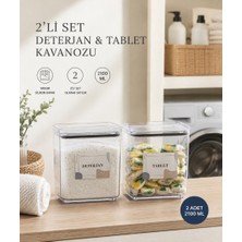 Okyanus Home 2.1 Lt Vakumlu Dikdörtgen Saklama Kabı Hava Geçirmez Silikon Kapaklı Çok Amaçlı Kullanım
