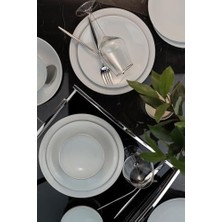 Gndz Store Porselen Zeugma 24 Parça 6 Kişilik Yemek Takımı, Platin File