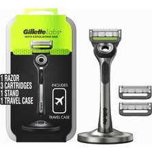Gndz Store Labs Peeling Çubuklu Tıraş Seti - Seyahat Çantalı, 3 Yedek Bıçak ve Manyetik Stand