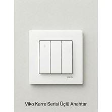 Viko Karre Üçlü Anahtar Beyaz (Çerçeveli)