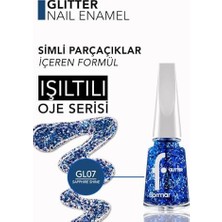 Gndz Store Glitter Yarı Transparan & Parlak Bitişli Simli Oje GL07 Sapphıre Shıne