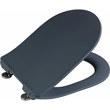 Gndz Store Premium Klozet Oturağı "sedilo", Antibakteriyel Duroplastikten Yapılmış Ekstra Düz Oturak, Easy-Close Otomatik Indirme Tertibatı, Paslanmaz Çelikten Yapılmış Fix-Clip Hijyenik Sabitleme, Mat Gri
