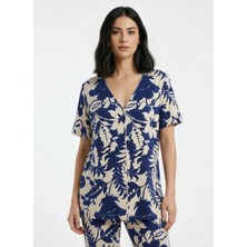 Wondergen Lacivert Kadın Pijama Üst 401WON-1124-224
