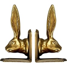 Gndz Store Fox Run Tavşan Dekoratif Kitap SETI,%100 Demir, 4.7" x 4" x 8.6" Ağır Kitap Ayracı