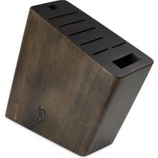 Gndz Store Shun Çatal Bıçak Takımı 8 Yuvalı Açılı Bıçak Bloğu, Çekici Koyu Lekeli Ahşap Blok, Otantik Evrensel Bıçak Bloğu, Mutfak Tezgahı Için Bıçak Tutucu