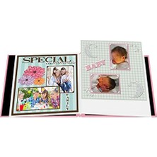 Gndz Store Albums Kolaj Çerçevesi Kabartmalı Inç Bebek Inç Dikişli Deri Kılıf Bellek Defteri, Bebek Pembesi,