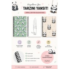 Zumio A5 3'lü Spiral Defter | Kedi ve Panda Temalı | Çizgisiz Not Defteri | 3 Farklı Tasarım 60 Yaprak