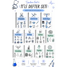 Zumio Tıp Fakültesi 11'li A5 Defter Seti | Temel ve Klinik Bilimler Spiralli Defter Koleksiyonu 60 Yaprak