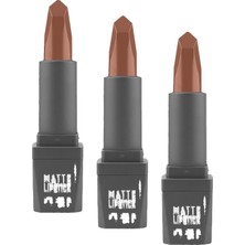 Gndz Store Yoğun Renk Veren Uzun Süre Kalıcı Nemlendirici Kadifemsi Mat Ruj - Lipstick 404 Warm Caramel (3 Paketi)