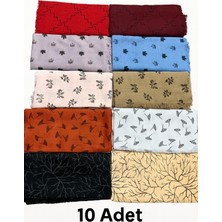 İlkim Tekstil 10LU Paket Yumuşak Dokulu Eşarp Okuluk Dağıtmalık Hediyelik 100X100