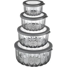 Gndz Store Vakumlu Saklama Kabı, Şeffaf Füme 4'lü 3 L + 2 L + 1 L + 0, 5 L