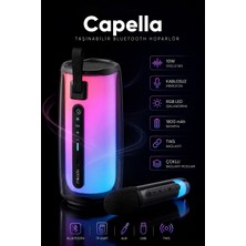 Mikado Md-17bt Capella Siyah 10w 1 Rgb Mikrofonlu Transparan/Bt/Tf Kart/Aux/Usb Tws 1800 Mah Bataryalı Speaker