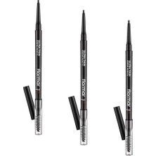 Gndz Store Ultra Thin Fırça Başlıklı & Asansörlü Ucu Ince Kaş Kalemi 003 Brown (3 Paketi)