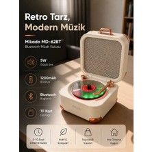 Mikado MD-62BT Krem Renkli 5W Bluetooth Destekli Klasik Retro Müzik Kutusu