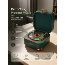 Mikado MD-62BT 5W 1200MAH Yeşil Renkli Bluetooth Destekli Klasik Retro Müzik Kutusu 5W Özellikli