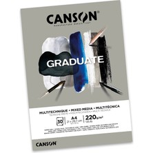 Canson Graduate Mix Media GREY A4 220gr 30 yp Çok Amaçlı Resim Bl