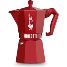 Gndz Store -: 6 Cups Ocak Üstü Espresso Pişirici - 270ML - Kırmızı Renk - Alüminyum Gövde - Patentli Güvenlik Valfi - Tüm Ocak Türleri Için Uygundur (Indüksiyon Hariç)