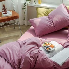 Gndz Store Jersey Örgü Pamuk Nevresim Kral Mor Soluk Leylak Katı Yatak Seti Modern Yumuşak Örgü Pamuk Yorgan Kılıfı Katı Mor Nevresim 2 Yastık Kılıfı Otel Kalitesi Lüks Yatak Seti