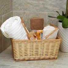 Gndz Store Essentials ML-2202 Kulplu Üstü Açık Pazar Sepeti, Kahverengi
