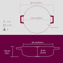 Gndz Store Lava Metal Premium Serisi - Döküm Çok Amaçlı Tencere, Yuvarlak, 24 Cm, Majolik Mor