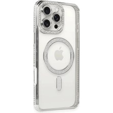 Aydogan's Iphone 16 Pro Kılıf Joke Simli Magneticsafe Kılıf - Gümüş
