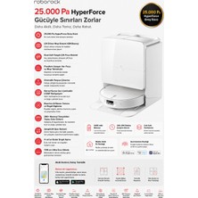 Roborock 25.000 Pa Hyperforce Emiş Gücü, Otomatik Toz Boşaltma, 80°c Sıcak Su ile Mop Yıkama ve Kurutma