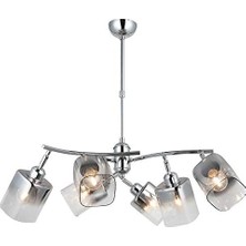 Gndz Store Derma 6'lı Krom Avize 6 x E27 Duy, Ac/dc Güç, Metal